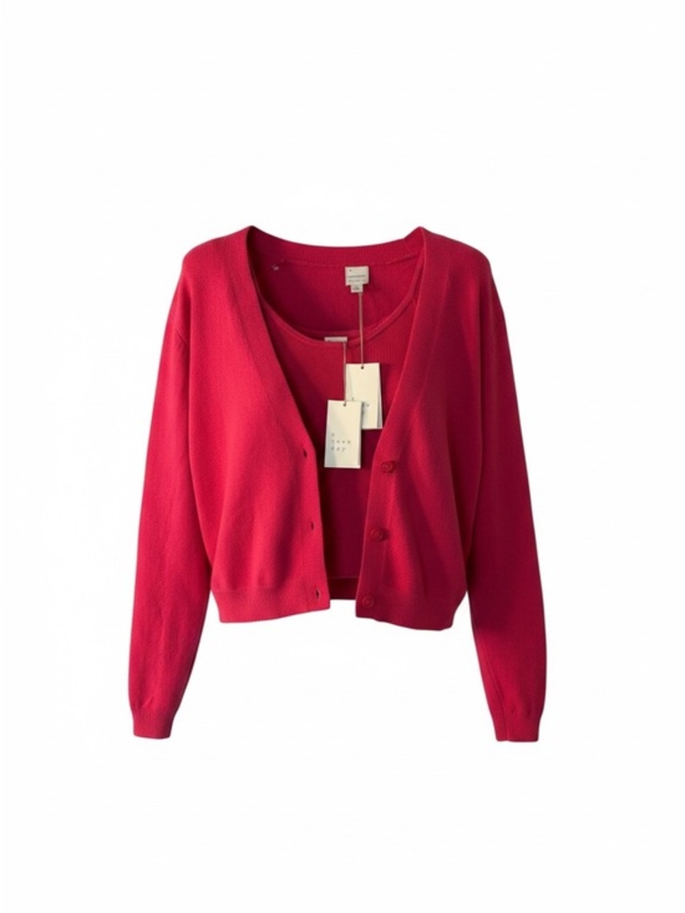 a new day Bright Red V-Neck Button Cardigan